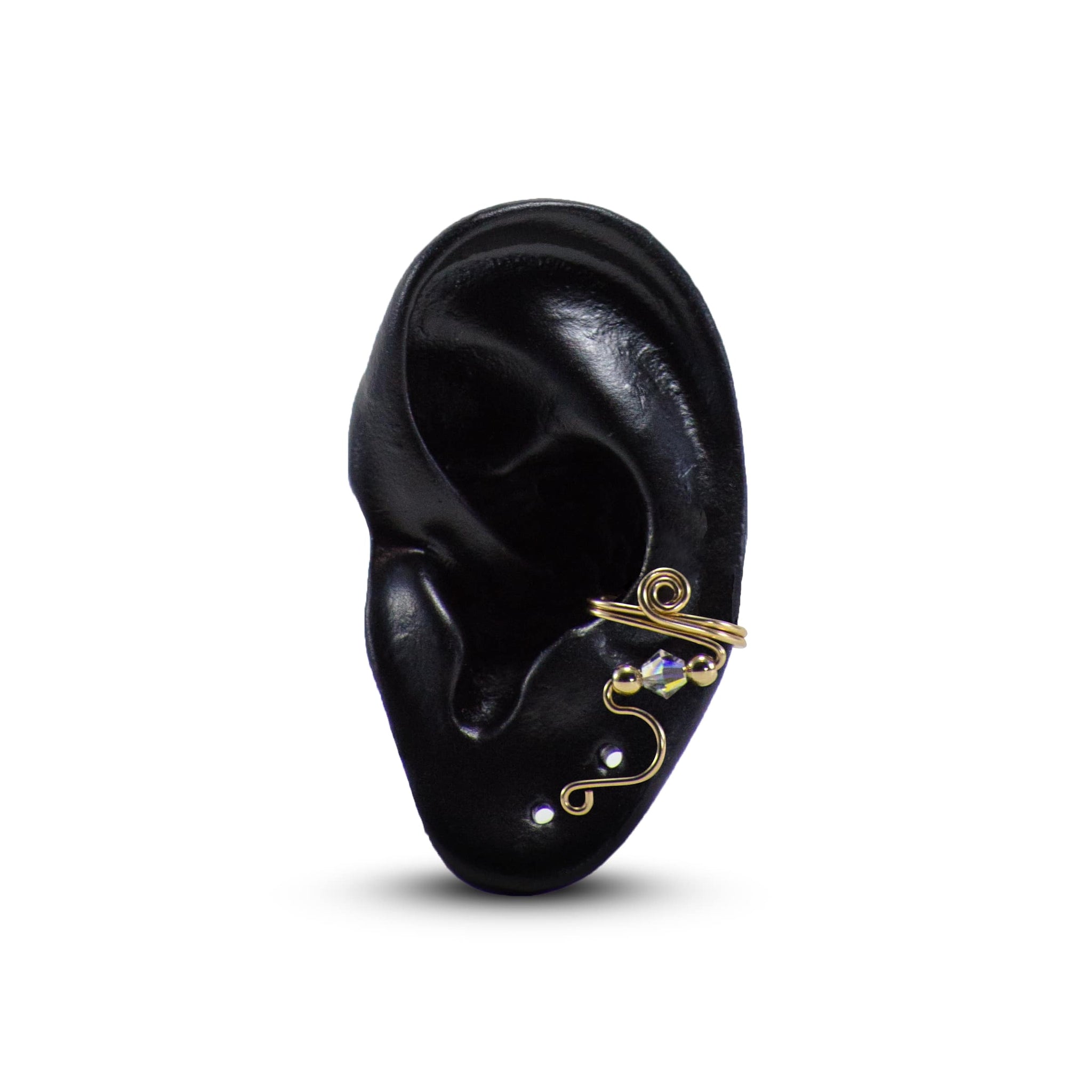 Small Earcuff (Gold w/ Clear Crystal)