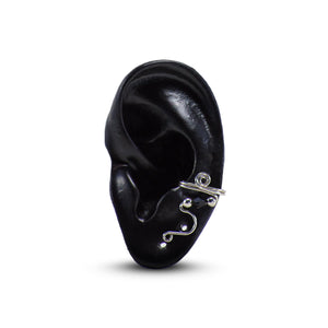 Small Earcuff (Silver w/ Black)