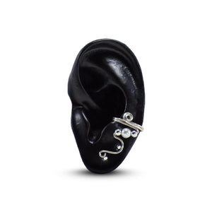 Small Earcuff (Silver w/ Pearl)
