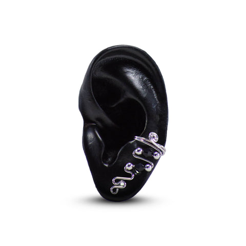 Classic Earcuff (Silver w/ Black)