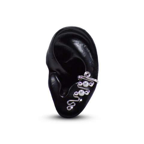Classic Earcuff (Silver w/ Pearl)