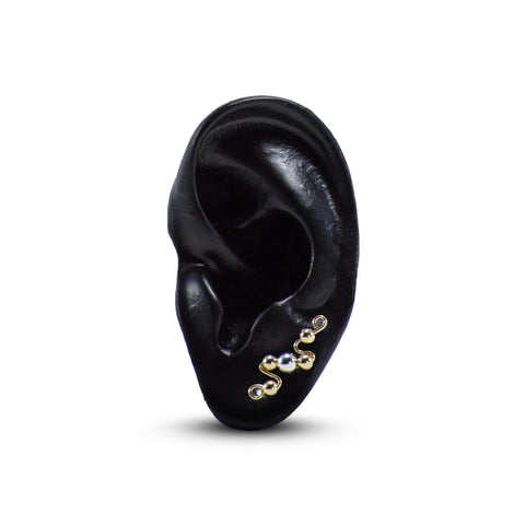 Small Earpin (Gold w/ Silver)