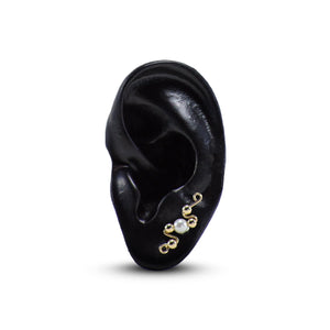 Small Earpin (Gold w/ Pearl)