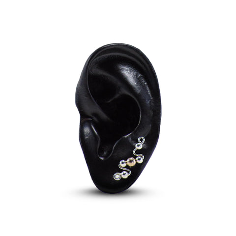 Small Earpin (Silver w/ Gold)