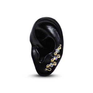Classic Earpin (Gold w/ Clear Crystal)