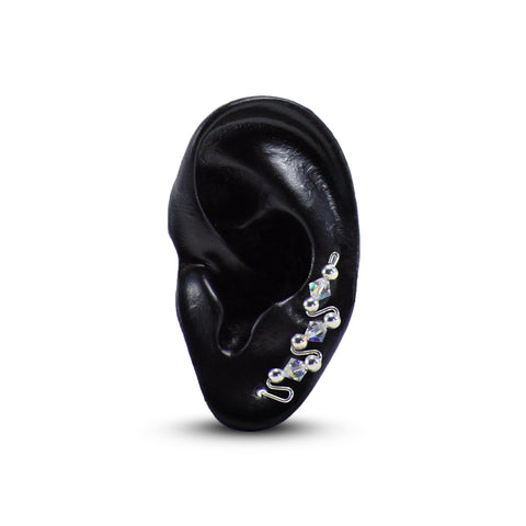 Classic Earpin (Silver w/ Clear Crystal)