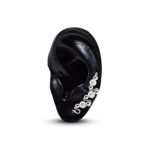 Classic Earpin (Silver w/ Pearl)